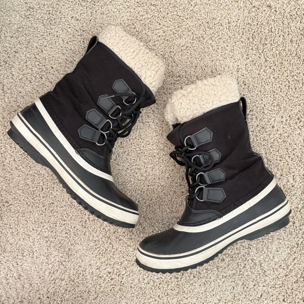Sorel Winter Carnival Black Lace-Up Snow Waterproof Boots Outdoors Active Size 7 - Picture 13 of 15